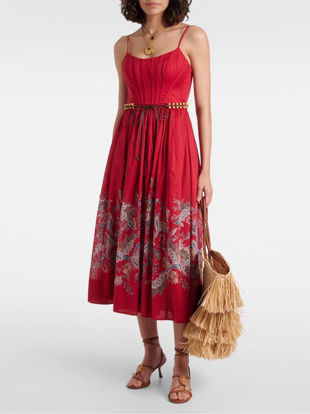 Zimmermann Rhiannon gathered paisley cotton midi dress